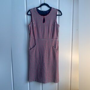 LandsEnd geometric shift dress Sleeveless Red and White sz6